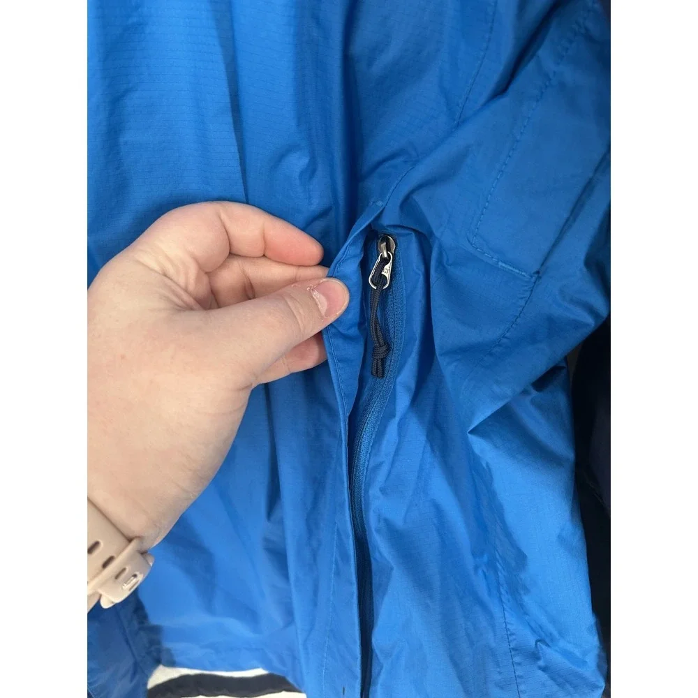 The North Face Rain Windbreaker Jacket Mens 2XL Navy Blue Colorblock Full Zip Up